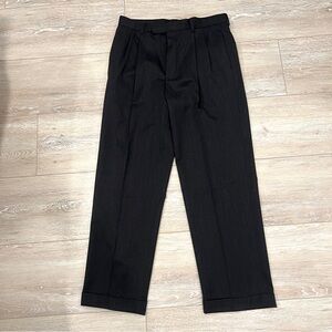 NWT Brooks Brothers Wool Pleated Trouser Dress Pants Black Gray 33x30